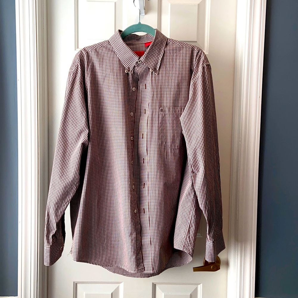 Brown gingham button down
